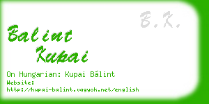 balint kupai business card